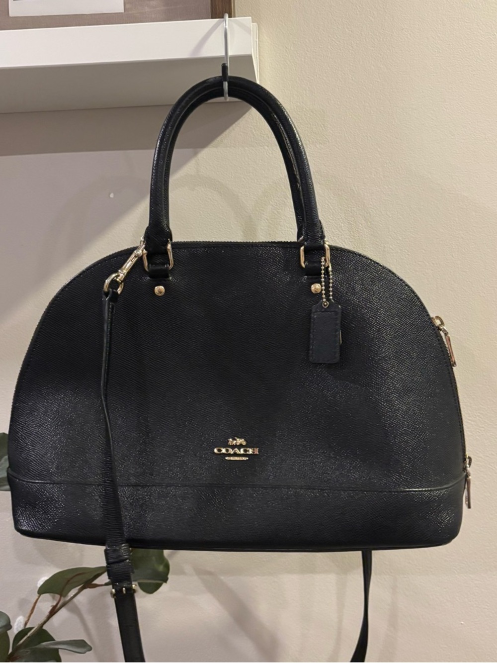 Coach Sierra Bag - Black Dome with Gold Hardware
